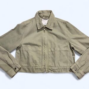 Khaki green garage carpenter jacket